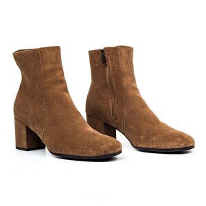 La Canadienne Women Joanie Waterproof Brown Suede Ankle Zip Boots size 10